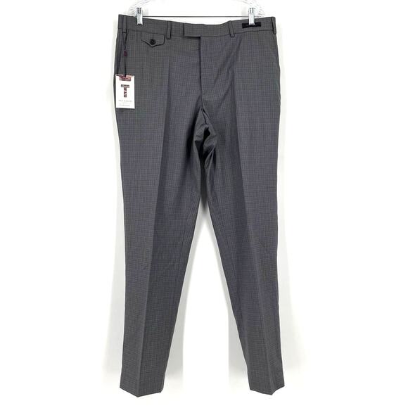 Ted Baker Sterling Small Check Trousers Grey Men's Size 38L - Picture 9 of 9